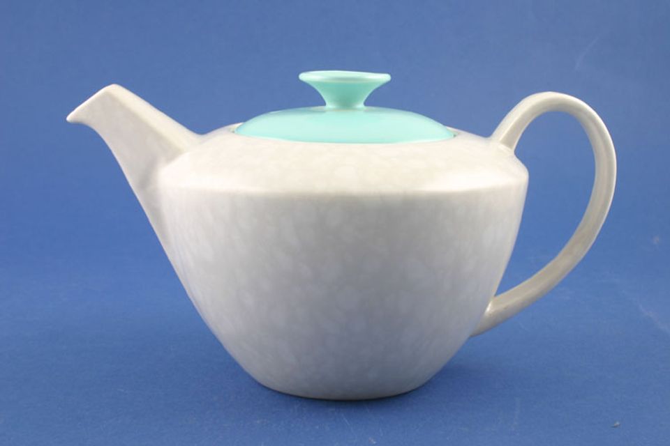 Poole Twintone Seagull and Ice Green Teapot Tapered at Bottom 1 3/4pt
