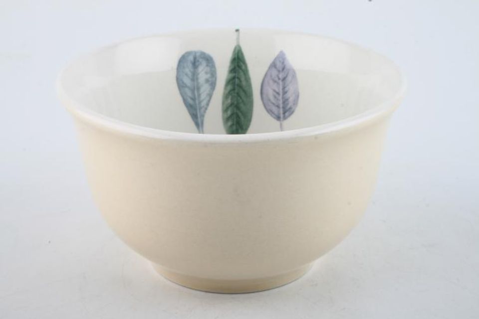 Portmeirion Seasons Collection - Leaves Rice / Noodle Bowl 3 leaves - Cream 5 3/8"
