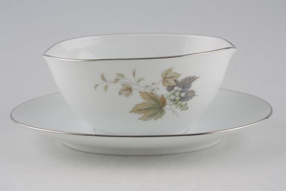 Noritake Deauville Sauce Boat and Stand Fixed