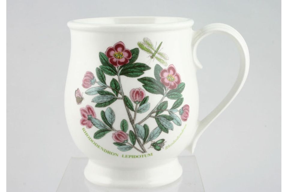 Portmeirion Botanic Garden Mug Craftsman Shape - Rhododendron Lepidotum - Rohdodendron 3 1/2" x 4 1/2"