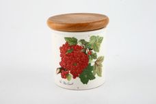 Portmeirion Pomona - Older Backstamps Storage Jar + Lid The Red Currant - wooden lid 2 3/8" x 2 5/8" thumb 1