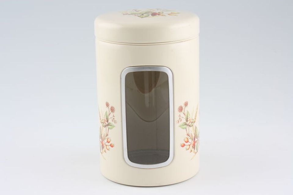 Marks & Spencer Harvest Storage Jar + Lid Round - Tin with Window 4 1/4" x 6 1/2"