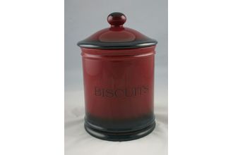 Sell Hornsea Rhapsody - Red Storage Jar + Lid 'Biscuits' - size excludes lid 6 1/4" x 7"