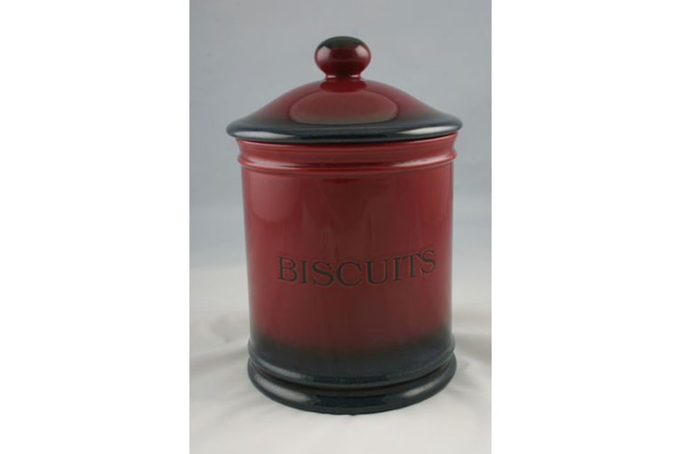 Hornsea Rhapsody - Red Storage Jar + Lid 'Biscuits' - size excludes lid 6 1/4" x 7"