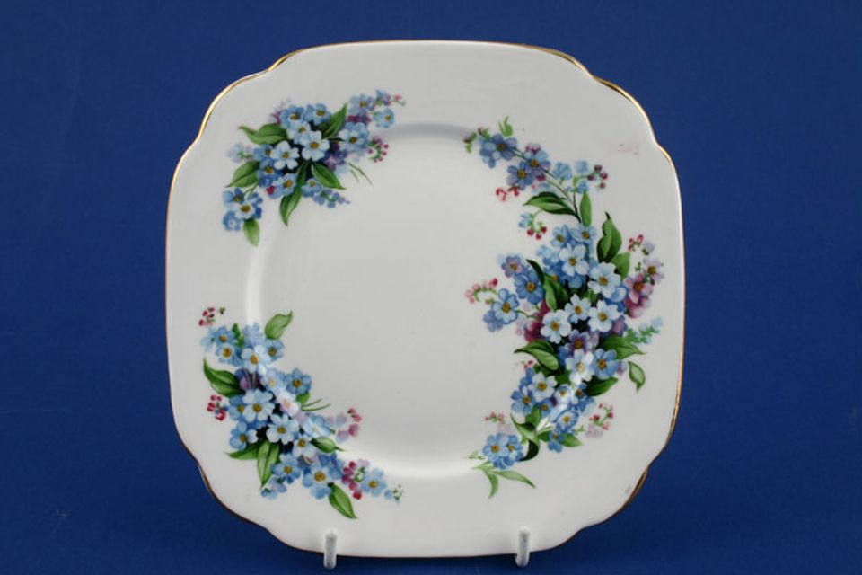 Royal Standard Forget me not Tea / Side Plate Square 6 1/4"