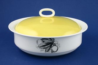 Susie Cooper Black Fruit - Combination Vegetable Tureen with Lid With Yellow Lid - Black Urn Backstamp