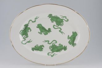 Wedgwood Chinese Tigers - Green Oval Platter 17 1/4" x 13 1/4"