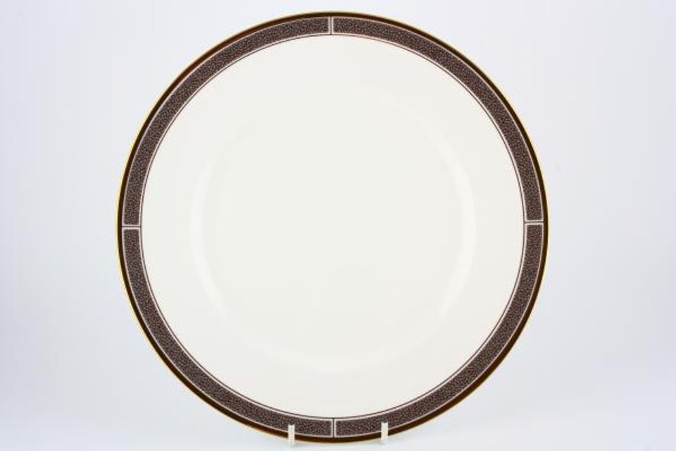 Wedgwood Shagreen Dinner Plate Cocoa - Gold Edge 10 3/4"
