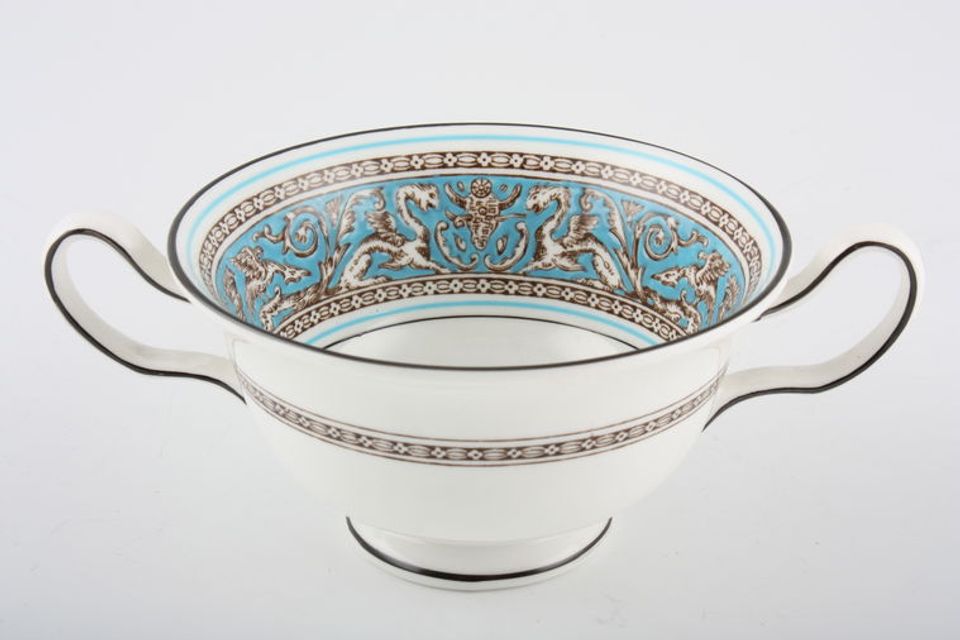 Wedgwood Florentine Turquoise Soup Cup 2 handles - Pattern Inside