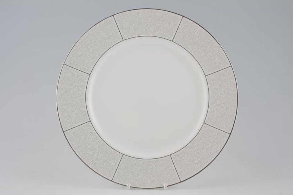 Wedgwood Shagreen Dinner Plate White - Platinum Edge 10 3/4"