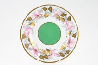 Royal Stafford Morning Glory - Pink Flowers - Green Center Tea / Side Plate 6 1/2"