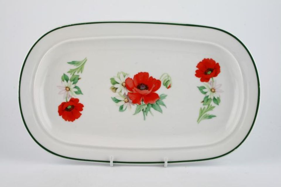 Royal Worcester Poppies Sandwich Tray 13 1/4" x 8"