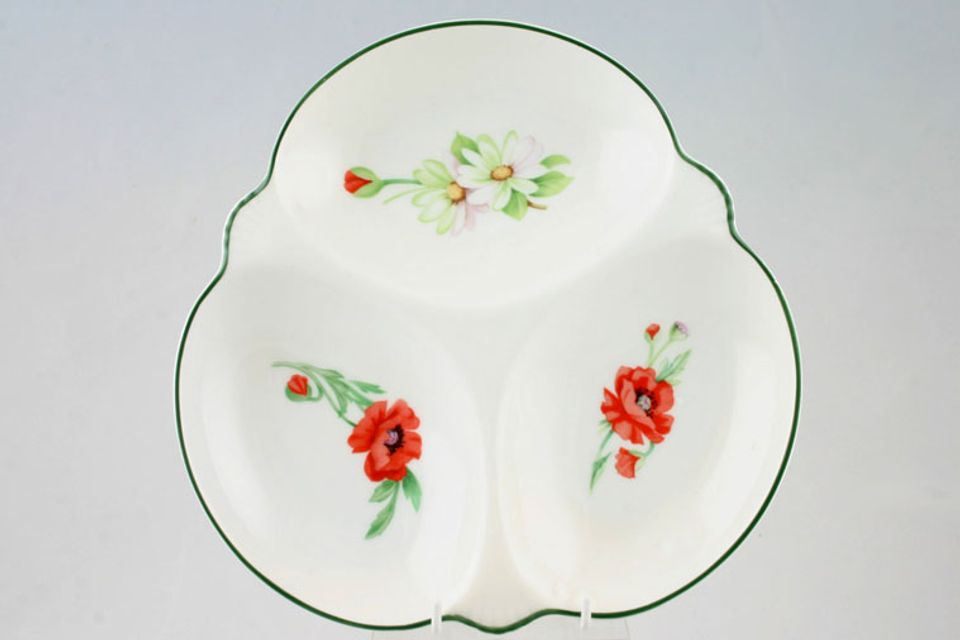 Royal Worcester Poppies Serving Dish Triple dish - small flowers