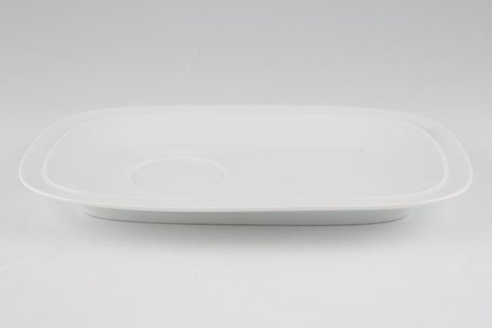 Denby White Squares TV Tray Buffet Saucer 9 1/2" x 6 1/2"