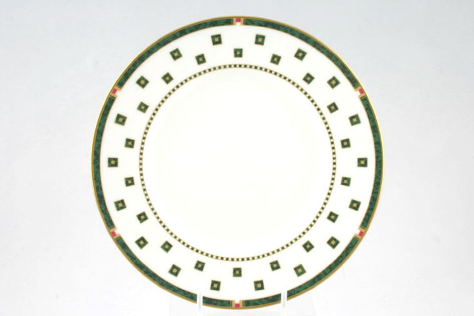Royal Worcester Carina - Green Salad/Dessert Plate Accent - Border pattern 8"