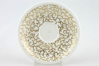 Wedgwood Plato Gold Coffee Saucer Coral 4 1/2"