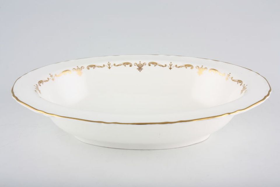 Royal Worcester Gold Chantilly Vegetable Dish (Open) Rimmed 10 1/2"