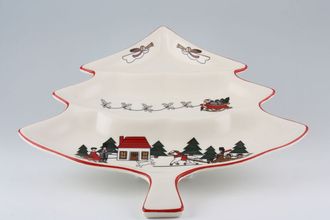 Sell Masons Christmas Village Serving Dish Christmas tree shape. 3 compartments. 14"