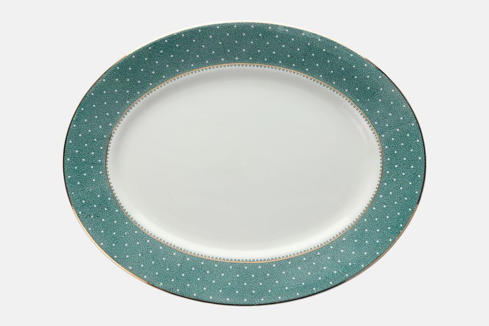 Ridgway Conway - Green Oval Platter 13 3/4"