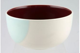Habitat Longitude - Cream, Blue and Burgundy Soup / Cereal Bowl 5 1/4"