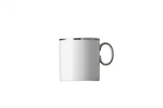 Thomas Medaillon Platinum Band - White with Thin Silver Line Coffee/Espresso Can Cup 4 Tall 2 1/2" x 2 3/4"