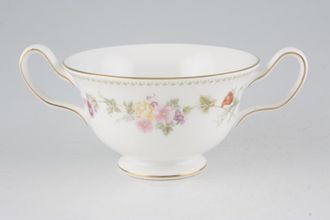Wedgwood Mirabelle R4537 Soup Cup 2 Handles, Gold Line each side of Handle