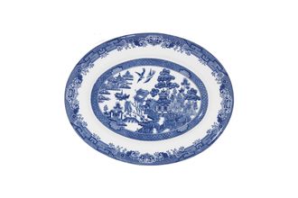 Churchill Blue Willow Oval Platter 12 1/4"