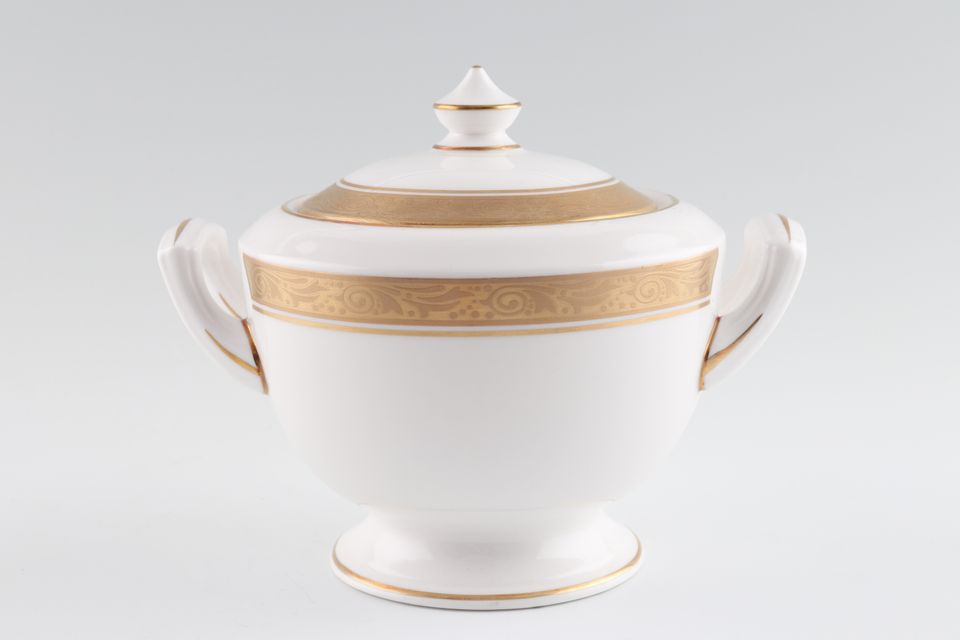 Royal Worcester Davenham - Gold Edge Sugar Bowl - Lidded (Tea)