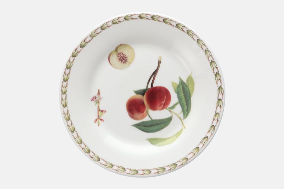 Queens Hookers Fruit Tea / Side Plate Peach - Raised Rim 6 3/8"