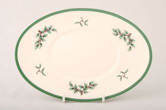 Sell Spode Christmas Tree Sauce Boat Stand Wider green band on the rim 9 3/8"