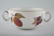 Royal Worcester Evesham - Gold Edge Soup Cup 2 handles - gold line on side of handle thumb 1