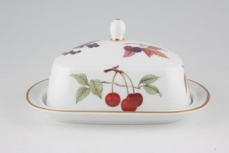 Sell Royal Worcester Evesham - Gold Edge Butter Dish + Lid Oblong, domed lid, Fruits vary 8" x 6"
