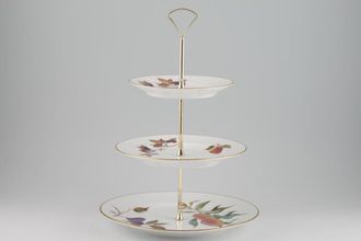 Royal Worcester Evesham - Gold Edge Cake Stand 3 tier