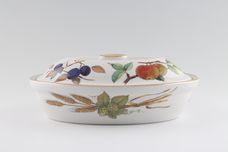 Royal Worcester Evesham - Gold Edge Casserole Dish + Lid Oval, no handles, Knob on lid with vent. 1pt thumb 1