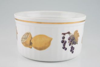 Royal Worcester Evesham - Gold Edge Soufflé Dish Shape 46 size 2 - Not fluted through gold line - Fruits Vary 6" x 3 3/8"