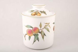 Royal Worcester Evesham - Gold Edge Storage Jar + Lid Fruits Vary 7" x 7"