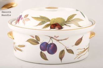 Sell Royal Worcester Evesham - Gold Edge Casserole Dish + Lid Oval Game Casserole, Shape 24, Size 4, Oranges, Plums, Nuts, Smooth Handles, Knob on Lid 4pt