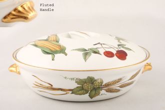 Royal Worcester Evesham - Gold Edge Casserole Dish + Lid Round, Shape 22, Size 3, Fluted handles, Straight handle on the lid 1 1/2pt