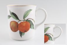 Royal Worcester Evesham - Gold Edge Mug Oranges and Blackcurrants - check handle shape. 3 1/8" x 3 1/2" thumb 1