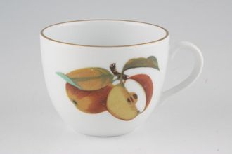Royal Worcester Evesham - Gold Edge Teacup Cut Apple and Plum - Gold line in the centre of the handle - Eared handle 3 3/8" x 2 1/2"