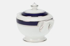 Royal Worcester Howard - Cobalt Blue - silver rim Sugar Bowl - Lidded (Coffee) Made in England thumb 3