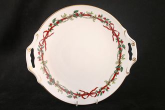 Sell Royal Worcester Holly Ribbons Cake Plate 2 Handles 12 1/4"