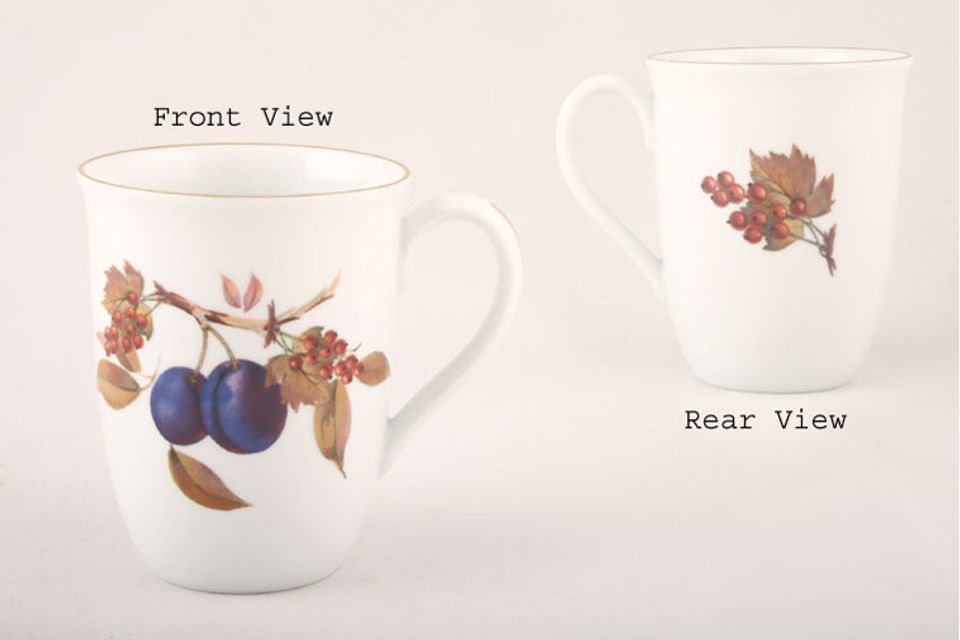 Royal Worcester Evesham - Gold Edge Mug Plums and Redcurrants 3 1/4" x 4 1/4"