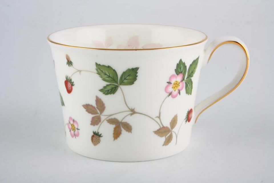 Wedgwood Wild Strawberry Teacup Straight Sided - Gold 3 1/2" x 2 3/8"