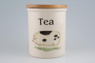 Sell Cloverleaf Farm Animals Storage Jar + Lid With wooden Lid - Tea 4 3/4" x 5 1/2"