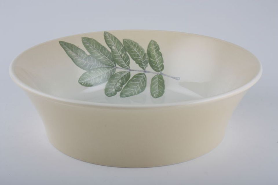 Portmeirion Seasons Collection - Leaves Serving Bowl Green leaf - Cream, Deep 10 3/4"