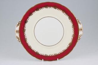 Aynsley Maroon - Gold Leaf Design Cake Plate 10"