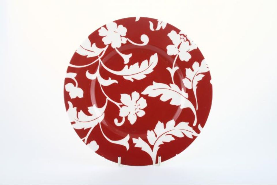 Marks & Spencer Red Damask Breakfast / Lunch Plate Accent 8 1/2"