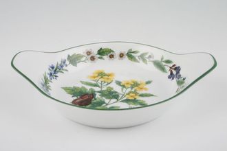 Royal Worcester Worcester Herbs Entrée Round, Eared. Made in England 7 3/8"
