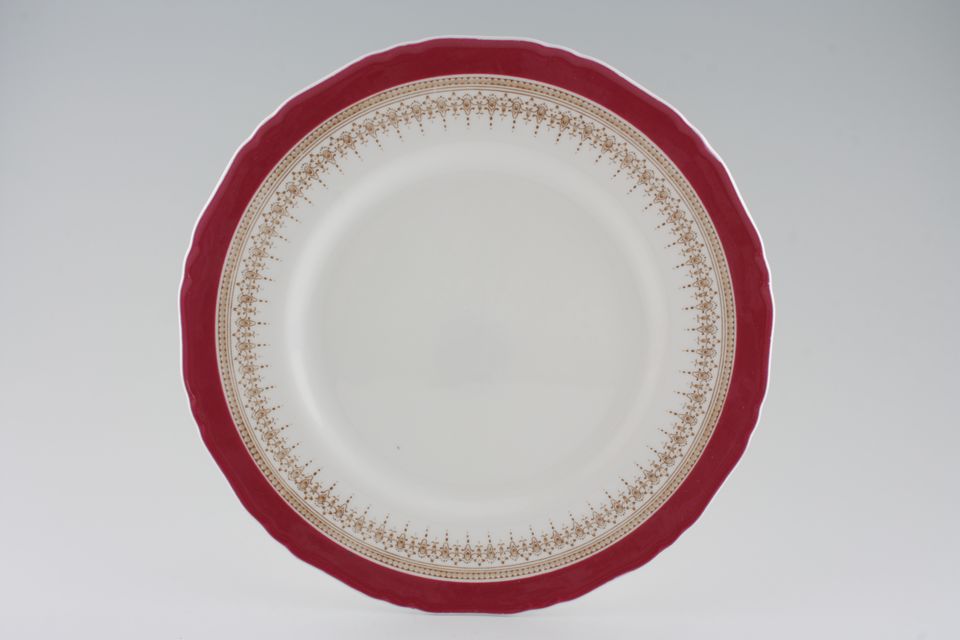 Royal Worcester Regency - Ruby - White Dinner Plate No Gold 10 3/4"